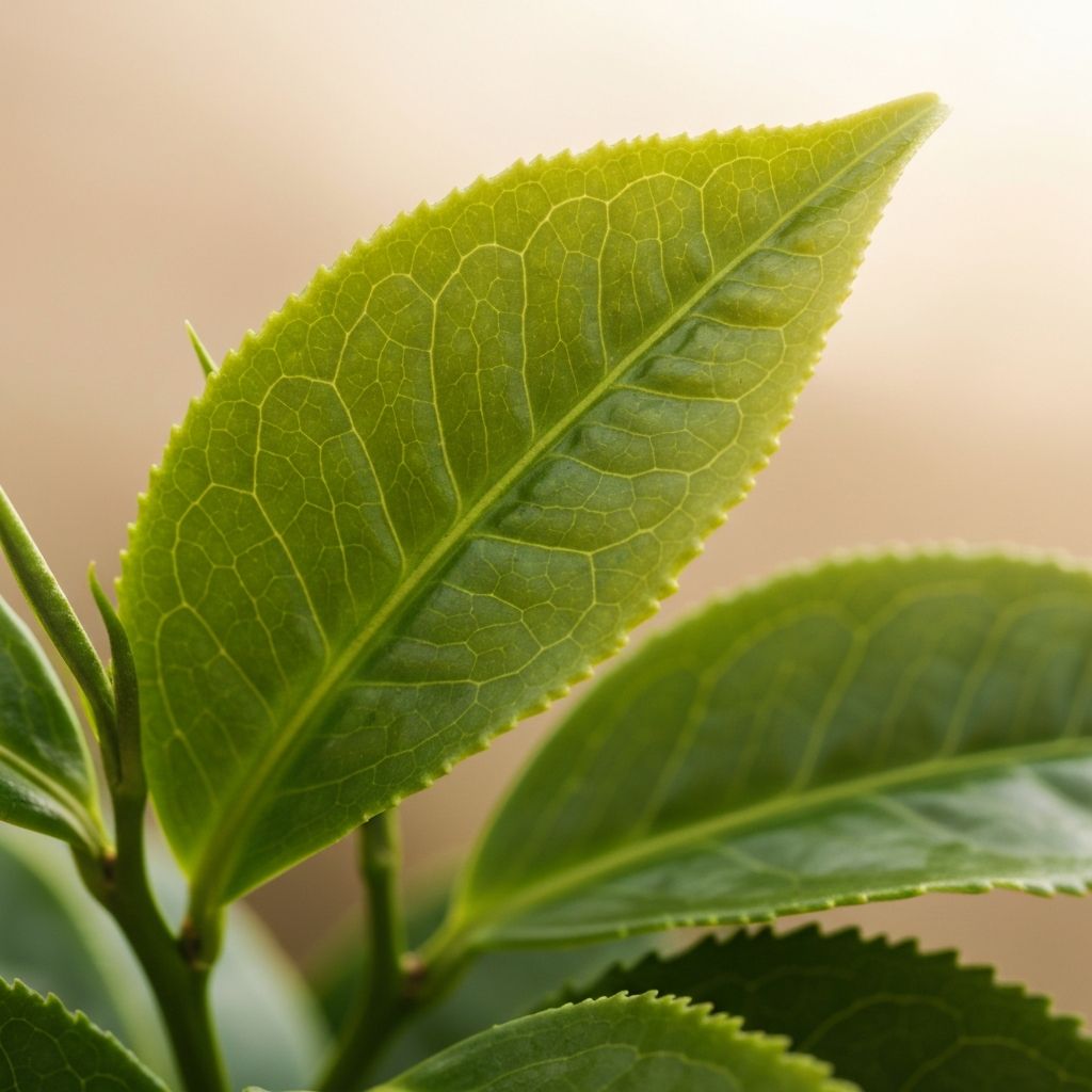 Green tea leaves in traditional preparation
